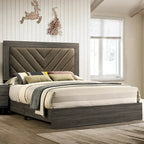 Letto California King in legno con testiera alta imbottita