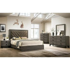 Letto California King in legno con testiera alta imbottita