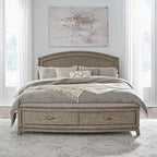 Set camera da letto Avalon Burnished Beige Oak King Panel Storage Bed