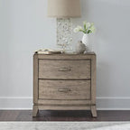 Set camera da letto Avalon Burnished Beige Oak King Panel Storage Bed