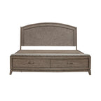 Set camera da letto Avalon Burnished Beige Oak King Panel Storage Bed