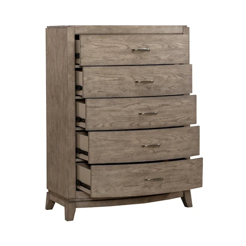 Set camera da letto Avalon Burnished Beige Oak King Panel Storage Bed