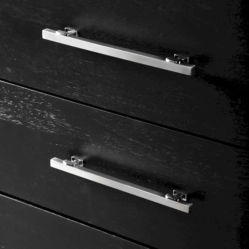 Cassettiera a 5 cassetti moderna nera in legno massello Alaric Furniture of America con cassetto inferiore foderato in cedro