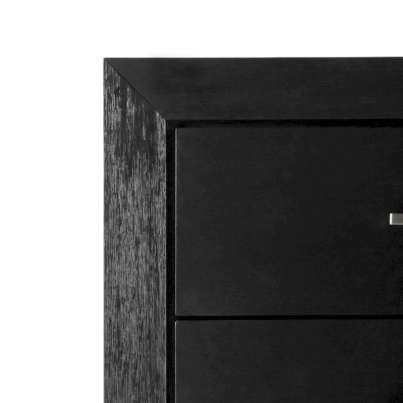 Cassettiera a 5 cassetti moderna nera in legno massello Alaric Furniture of America con cassetto inferiore foderato in cedro