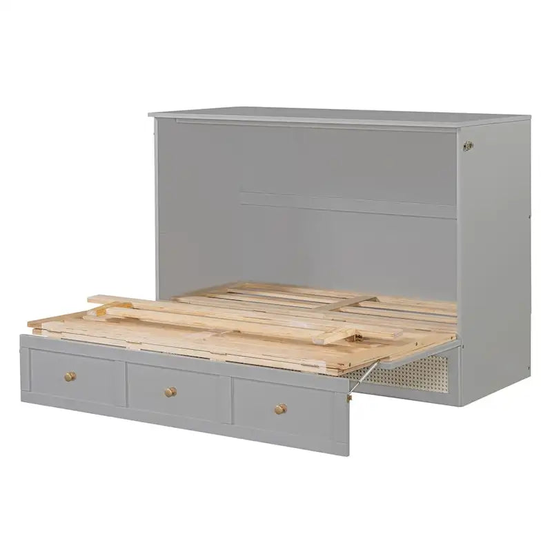 Letto a scomparsa full-size con ampi cassetti per camera da letto
