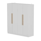 Armadio moderno freestanding in legno massiccio con ripiani