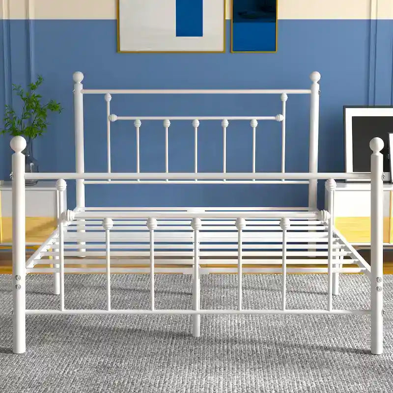Javlergo Struttura Letto in Metallo, Struttura Letto a Piattaforma Moderna con Testiera e Pediera, Nessuna Rete a Molle Necessaria