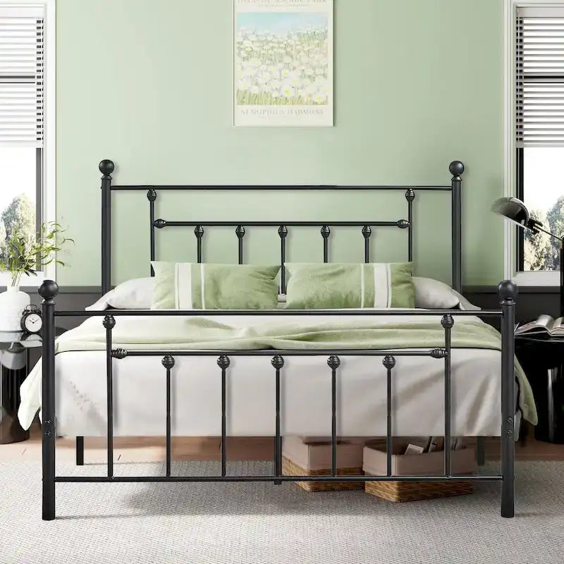 Javlergo Struttura Letto in Metallo, Struttura Letto a Piattaforma Moderna con Testiera e Pediera, Nessuna Rete a Molle Necessaria