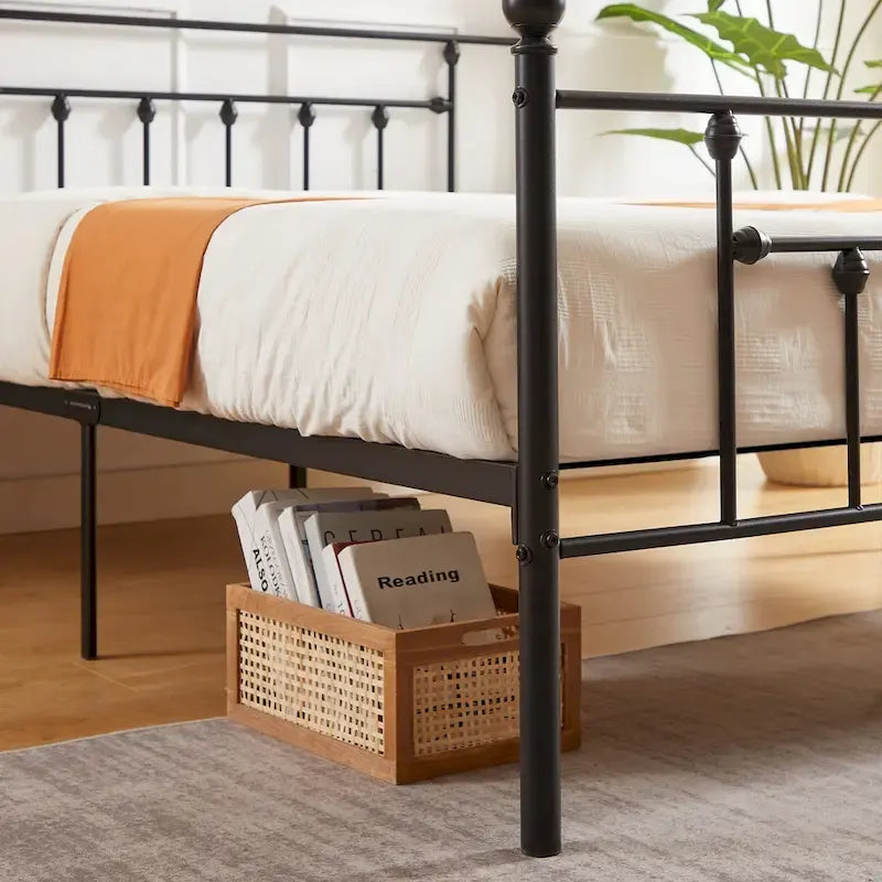 Javlergo Struttura Letto in Metallo, Struttura Letto a Piattaforma Moderna con Testiera e Pediera, Nessuna Rete a Molle Necessaria