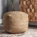 Pouf poggiapiedi Nuloom in juta intrecciata color sughero