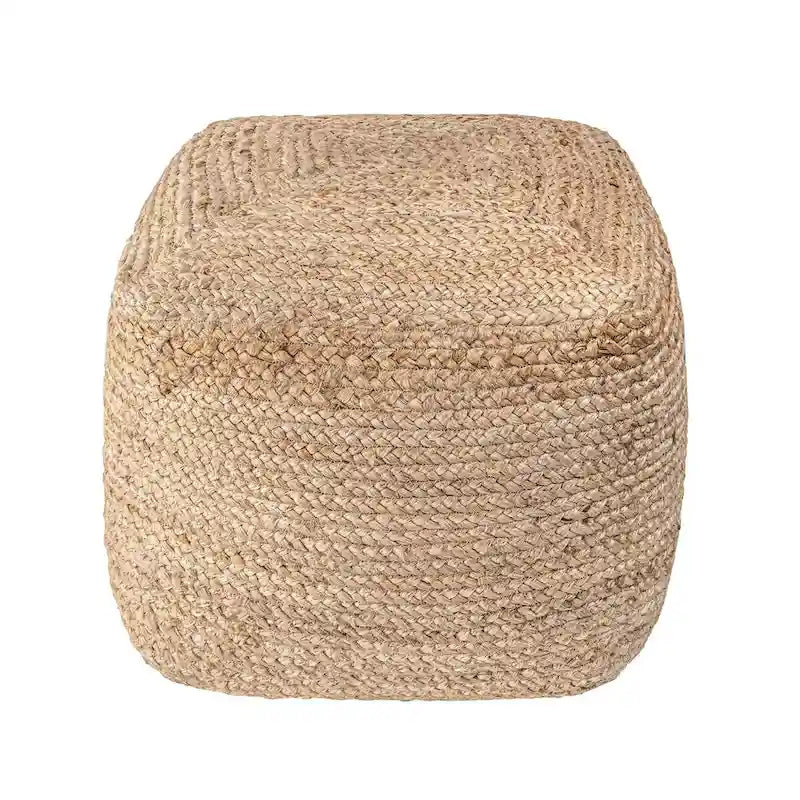 Pouf poggiapiedi Nuloom in juta intrecciata color sughero