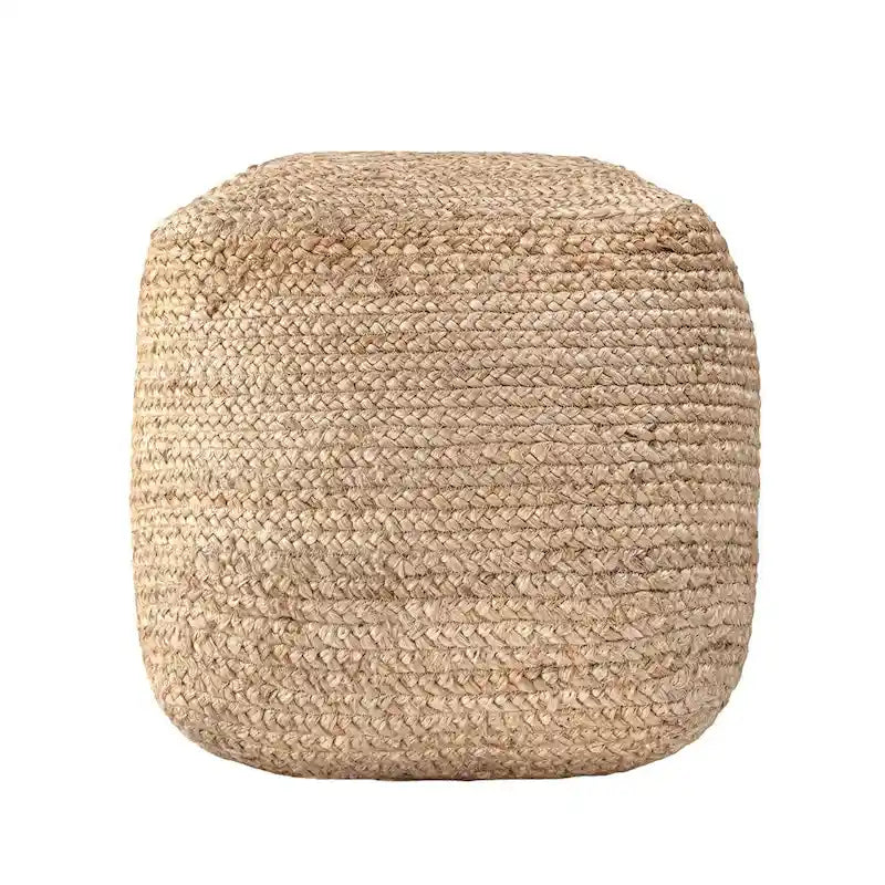 Pouf poggiapiedi Nuloom in juta intrecciata color sughero