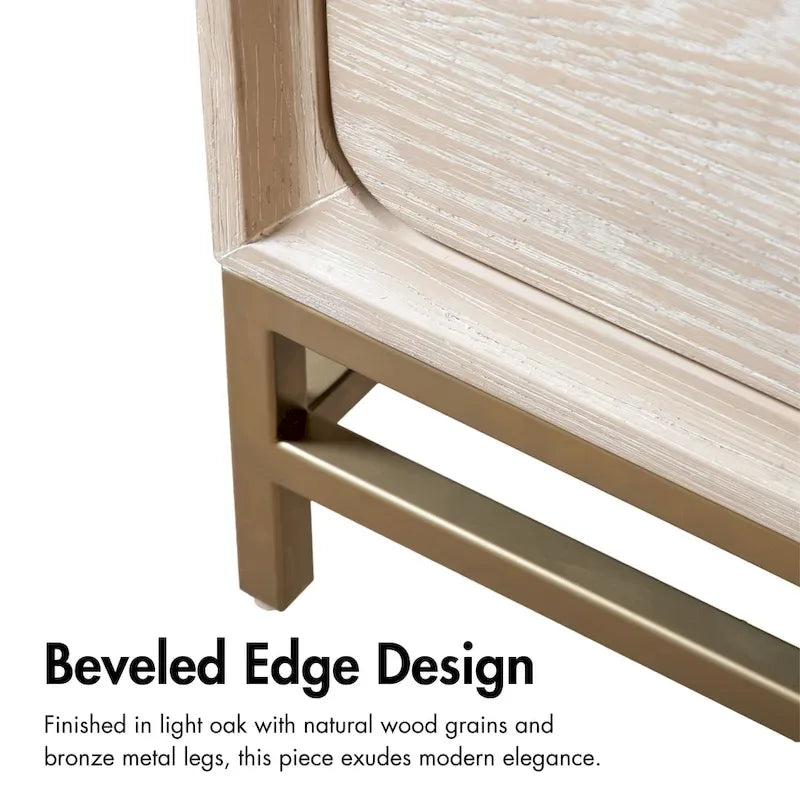 Set camera da letto di transizione 3 pezzi, con comò e 2 comodini, Furniture of America Drayden in legno massiccio di rovere