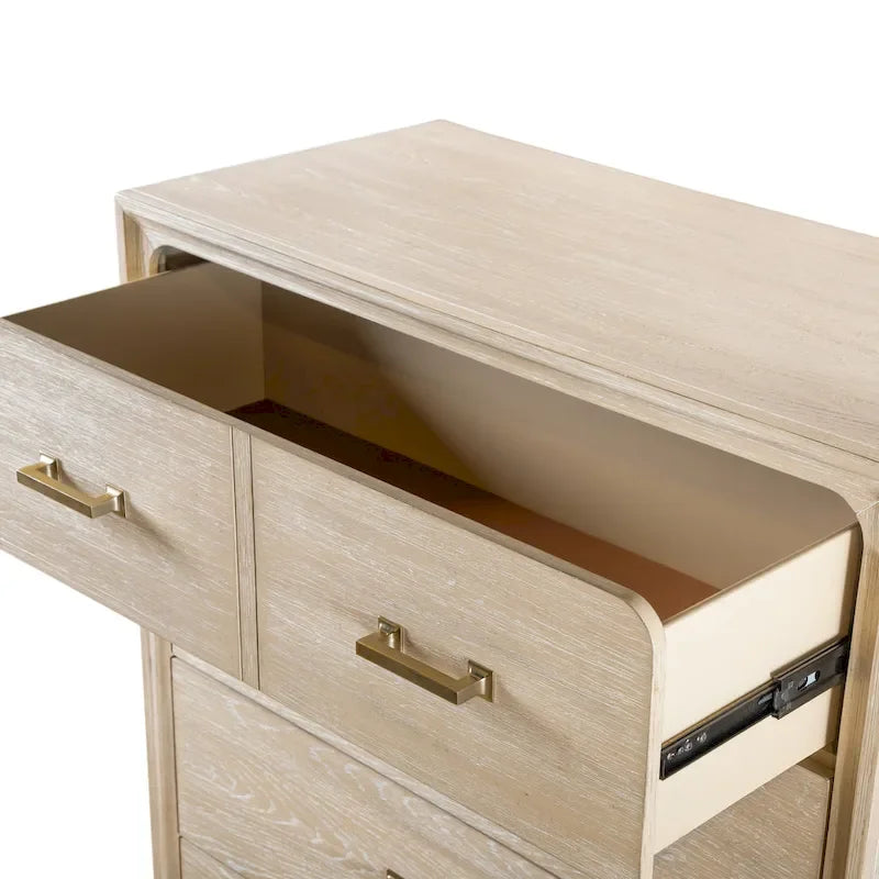 Set camera da letto di transizione 3 pezzi, con comò e 2 comodini, Furniture of America Drayden in legno massiccio di rovere