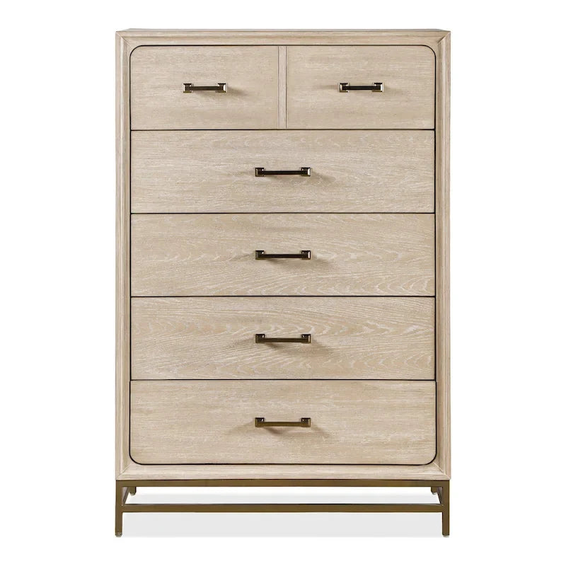 Set camera da letto di transizione 3 pezzi, con comò e 2 comodini, Furniture of America Drayden in legno massiccio di rovere