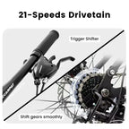 Mountain bike Okak 26" con freni a disco, bici per adulti a 21 velocità con telaio durevole e doppia sospensione posteriore, bicicletta per ciclismo urbano