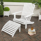 Sedia Adirondack Shoreham tradizionale rustica a 2 pezzi in legno di acacia con poggiapiedi staccabile, di JONATHAN Y