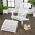 Sedia Adirondack Shoreham tradizionale rustica a 2 pezzi in legno di acacia con poggiapiedi staccabile, di JONATHAN Y