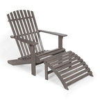 Sedia Adirondack Shoreham tradizionale rustica a 2 pezzi in legno di acacia con poggiapiedi staccabile, di JONATHAN Y