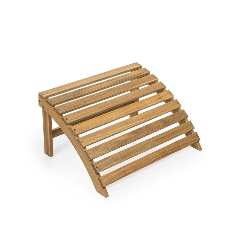 Sedia Adirondack Shoreham tradizionale rustica a 2 pezzi in legno di acacia con poggiapiedi staccabile, di JONATHAN Y