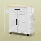 HOMCOM Isola Cucina con Contenitore, Carrello da Cucina su Ruote con Prese CA e Porte USB