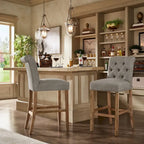 Sgabelli Benchwright Premium con Schienale Arrotondato Trapuntato Altezza Bancone/Bar (Set di 2) di iNSPIRE Q Artisan