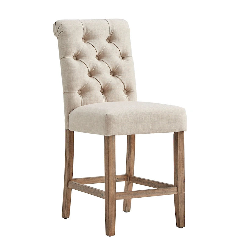 Sgabelli Benchwright Premium con Schienale Arrotondato Trapuntato Altezza Bancone/Bar (Set di 2) di iNSPIRE Q Artisan