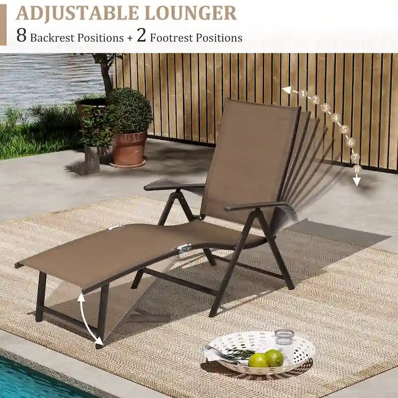 VredHom Lettino Pieghevole Portatile da Esterno con Tavolino (Set da 3) - 70 L x 20 P x 14 A