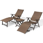 VredHom Lettino Pieghevole Portatile da Esterno con Tavolino (Set da 3) - 70 L x 20 P x 14 A