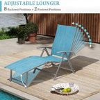 VredHom Lettino Pieghevole Portatile da Esterno con Tavolino (Set da 3) - 70 L x 20 P x 14 A