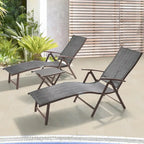 VredHom Lettino Pieghevole Portatile da Esterno con Tavolino (Set da 3) - 70 L x 20 P x 14 A