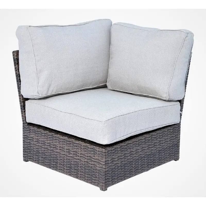 Set tavolo per focolare LSI in vimini grigio/marrone 7 pezzi