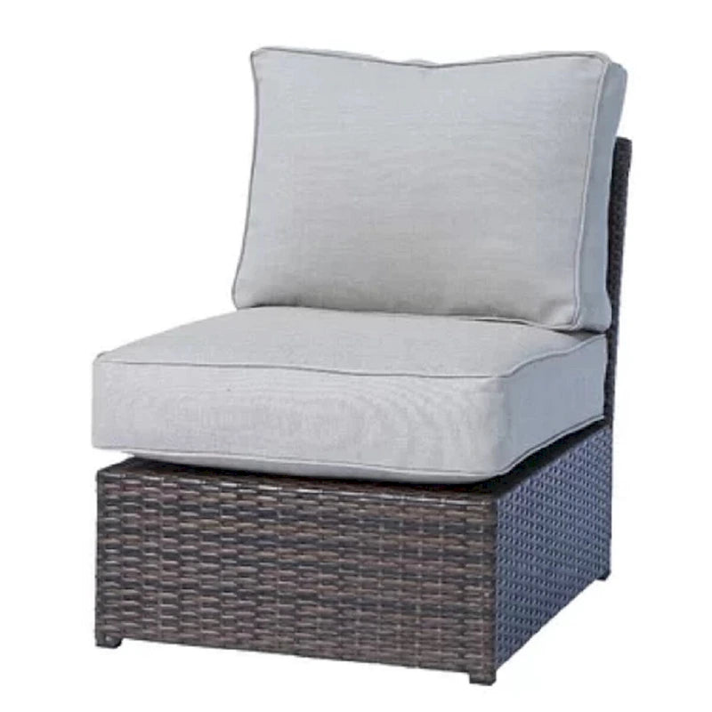 Set tavolo per focolare LSI in vimini grigio/marrone 7 pezzi