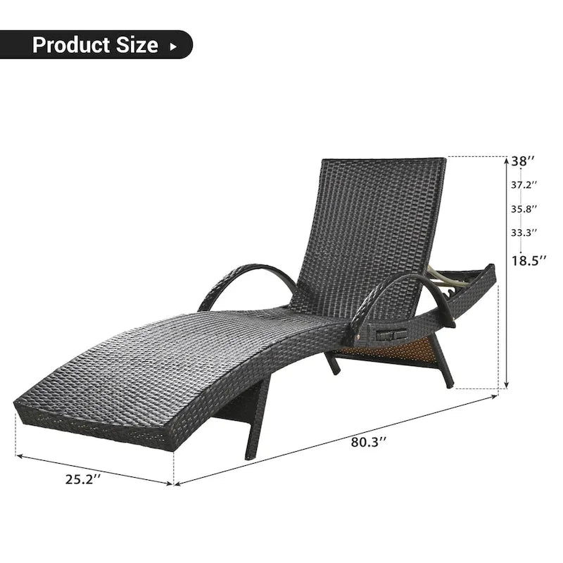 Set di 2 chaise longue in vimini da esterno