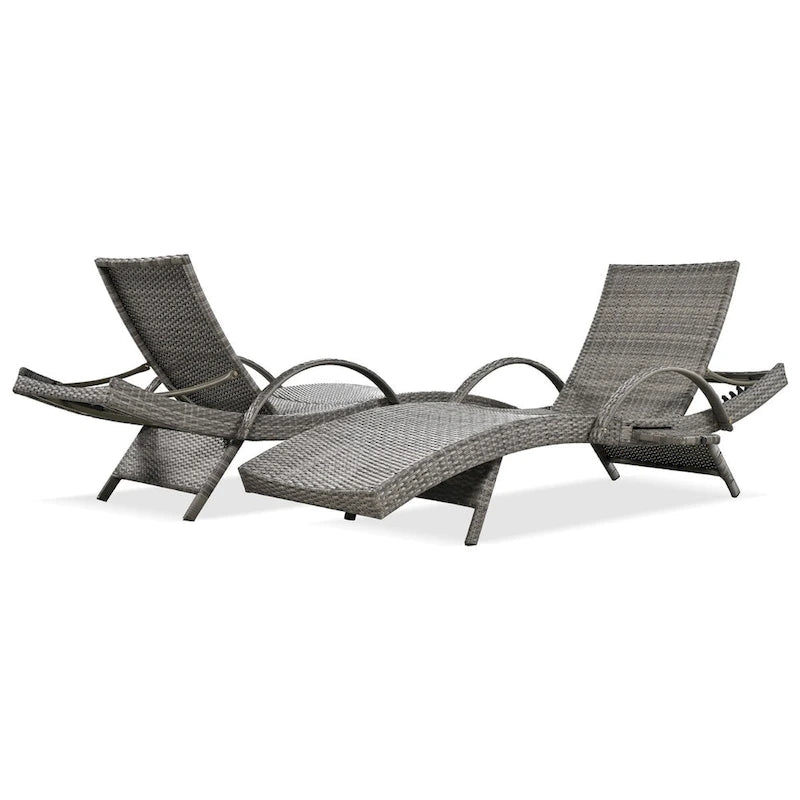 Set di 2 chaise longue in vimini da esterno