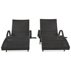 Set di 2 chaise longue in vimini da esterno