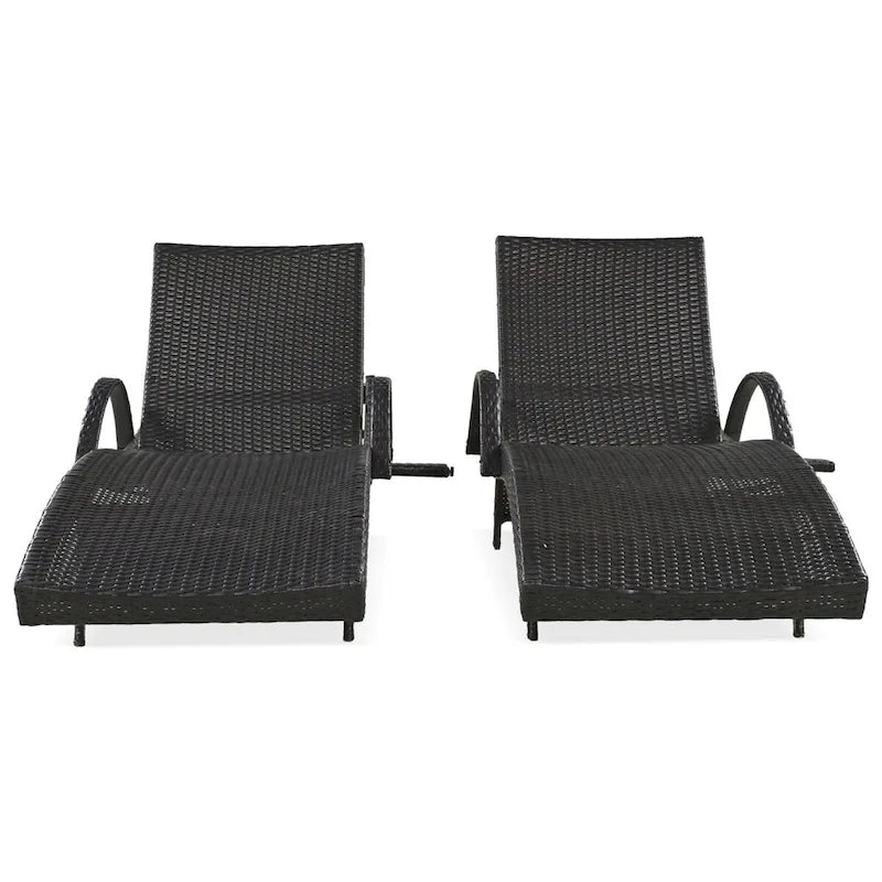Set di 2 chaise longue in vimini da esterno