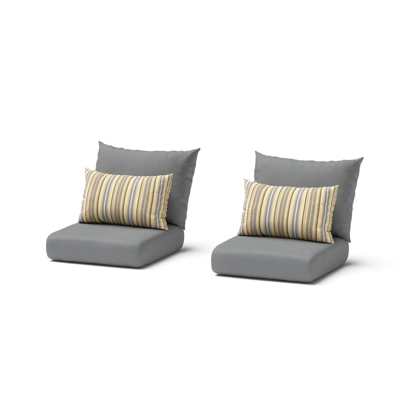 Poltrone da esterno Milo Espresso Sunbrella a 2 pezzi con movimento per patio