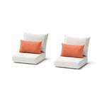 Poltrone da esterno Milo Espresso Sunbrella a 2 pezzi con movimento per patio