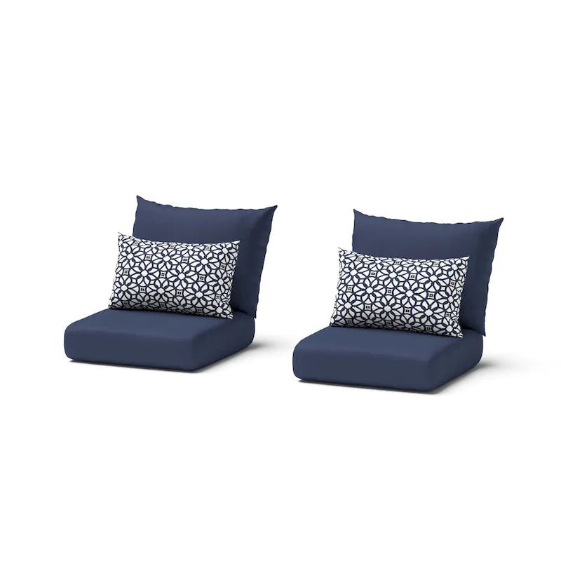 Poltrone da esterno Milo Espresso Sunbrella a 2 pezzi con movimento per patio