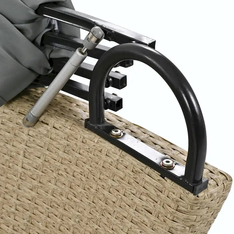 Lettino da giorno doppio in rattan sintetico con tettuccio retrattile