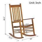 Sedia a dondolo Grondin per interni ed esterni con struttura in legno massiccio, dondolo per patio e veranda resistente a tutte le intemperie e con schienale alto