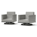 Milo Grey 2 Piece Aluminum Outdoor Patio Club Chairs