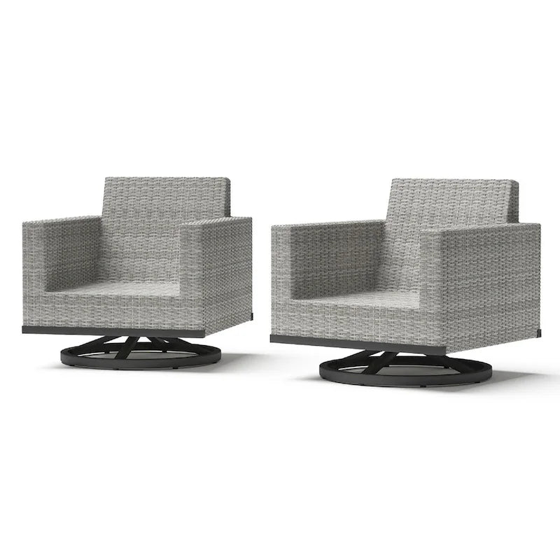 Milo Grey 2 Piece Aluminum Outdoor Patio Club Chairs
