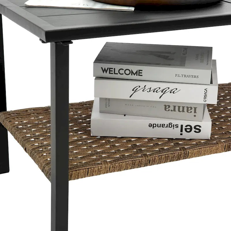 Set divano sezionale a 4 pezzi da esterno in vimini e rattan con cuscino per giardino e patio