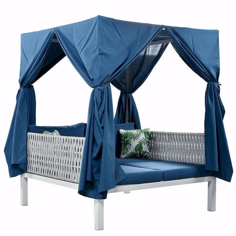 Lettino da Esterno con Tende, Alto Comfort, Adatto
