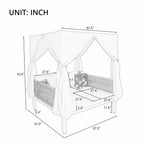 Lettino da Esterno con Tende, Alto Comfort, Adatto
