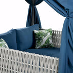 Lettino da Esterno con Tende, Alto Comfort, Adatto