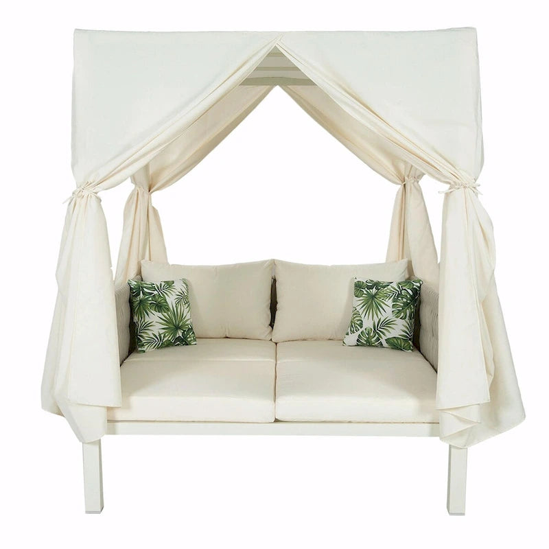 Lettino da Esterno con Tende, Alto Comfort, Adatto