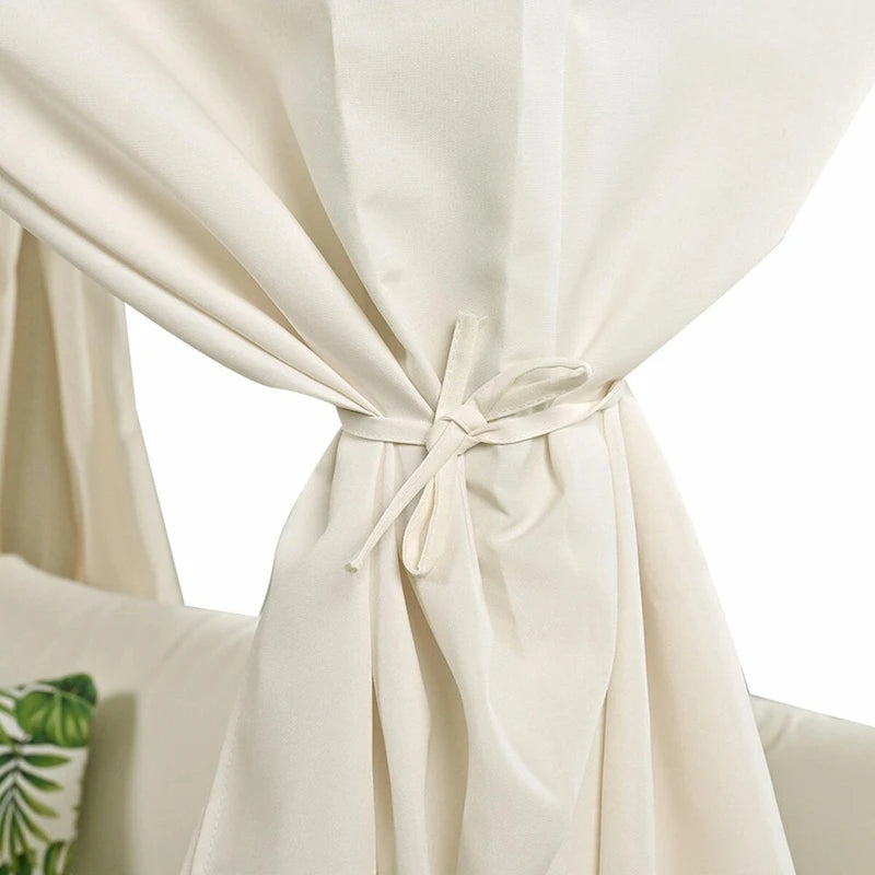 Lettino da Esterno con Tende, Alto Comfort, Adatto